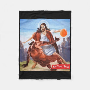 Nicht heute Satan Jesus Crossover Bysketbyll Fun M Fleecedecke