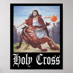Nicht heute Satan Jesus Crossover Bysketbyll Heili Poster