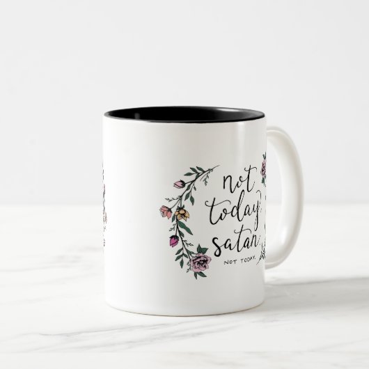 Nicht heute, Satan Kaffee-Tasse, lustige Tasse, Zweifarbige Tasse (VorderseiteRechts)
