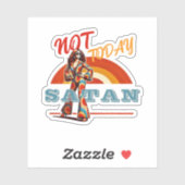 Nicht heute Satan Retro Aufkleber (Blatt)