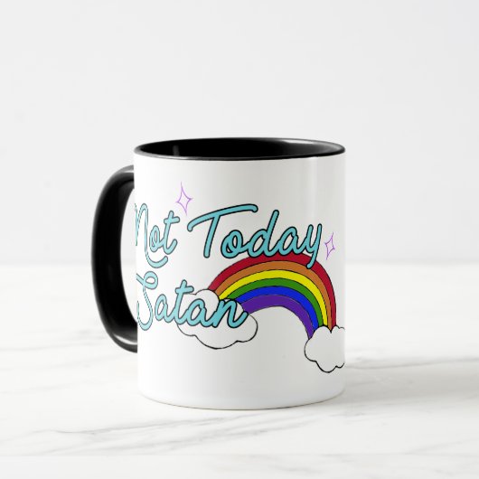 Nicht heute Satan Tasse (Vorderseite Links)