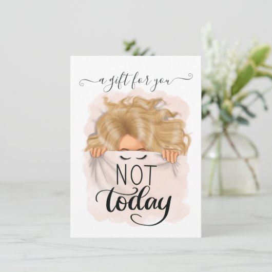 Nicht heute, sonnige Blondine schlafen (Stehend Vorderseite)