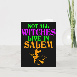 Nicht Hexen leben in Salem Halloween Lustiger Bese Karte