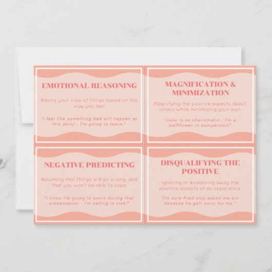 Nicht hilfreiche Denkstile Moderne Peach Set Cards Einladung (Vorderseite)