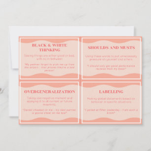 Nicht hilfreiche Denkstile Moderne Peach Set Cards Einladung
