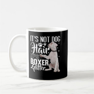 Nicht Hund Haar seinen Glitzer White Boxer Dog Kaffeetasse