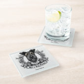 Nicht Hunde Person 02 Glasuntersetzer (Schrägansicht)