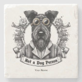 Nicht Hunde Person 02 Steinuntersetzer (Vorderseite)