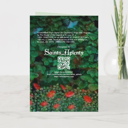 Nicht identifizierte Jungfrau Martyr [St. Cecilia( Karte (Rückseite)