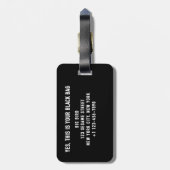 Nicht Ihr Black Bag Gepäckanhänger (Rückseite vertikal)
