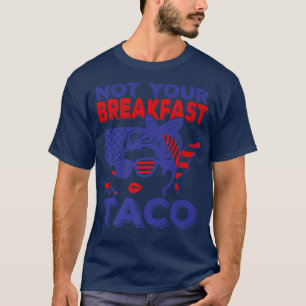 Nicht Ihr Frühstück Taco American Messy Bun USA Fl T-Shirt