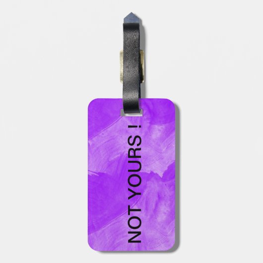 Nicht Ihr lila Hexe-schwarze Katzen-Magie Gepäckanhänger (Rückseite vertikal)