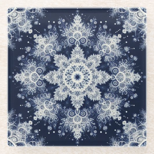 Nicht Ihre normalen Schneeflocken III Glasuntersetzer (Vorderseite)