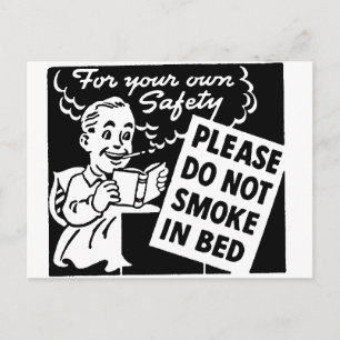 Nicht im Bett rauchen Postkarte