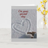 *NICHT IM STEIN...ABER IM SCHNEE* GLÜCKLICHER GEBU KARTE (Gelbe Blume)