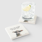 Nicht in der Mood Kuh Marmor Untersetzer (Seitenansicht)