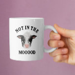 Nicht in der Moood-Sassy-Kuh Kaffeetasse<br><div class="desc">Ein lustiges Schmutzdesign für Kuhliebhaber und Bauer mit Aquarellbildern einer Babykuh mit einem Text,  der "nicht in der Stimmung" steht.</div>