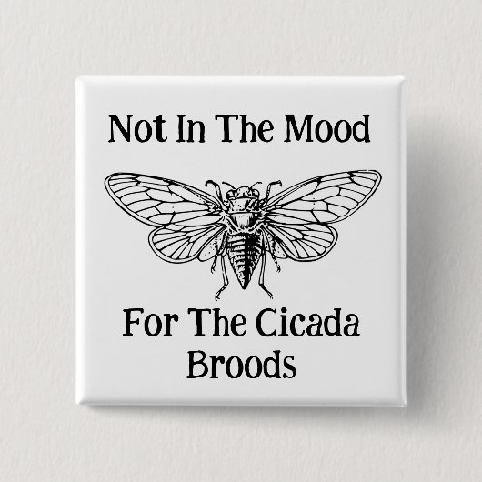 Nicht in der Stimmung für die Cicada Broods Button (Vorderseite)