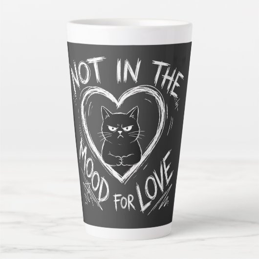 Nicht in der Stimmung für Liebe Grumpy Cat Sarkast Milchtasse (Vorderseite)