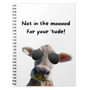 Nicht in der Stimmung Kuh Spiral Notebook Notizblock