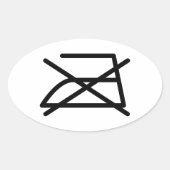 NICHT IRON! OVALER AUFKLEBER (Vorderseite)