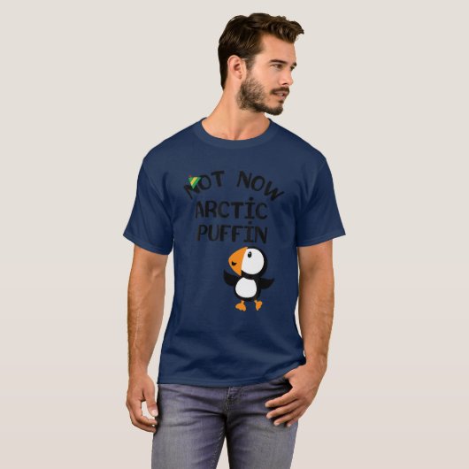 Nicht jetzt Arctic Puffin Elf Hat Funny Christmas T-Shirt (Vorne ganz)
