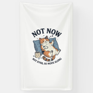 Nicht jetzt Faulpelz Katze Vintage Gravur Lustiges Banner