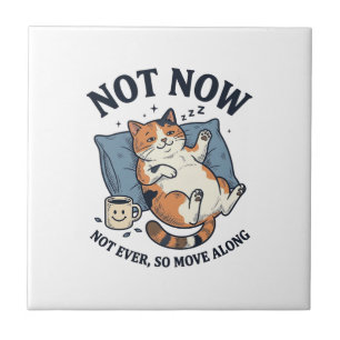 Nicht jetzt Faulpelz Katze Vintage Gravur Lustiges Fliese