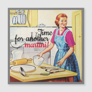 Nicht kochende Frau Vintage Fünfziger Jahre Küchen Magnetkarte