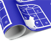 Nicht konfessionsgebundene Katze und Schneeflocken Geschenkpapier (Rolleneckpunkt)