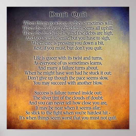 Nicht kündigen - Kunstdruck ** 12 x 12 Poster (Vorne)