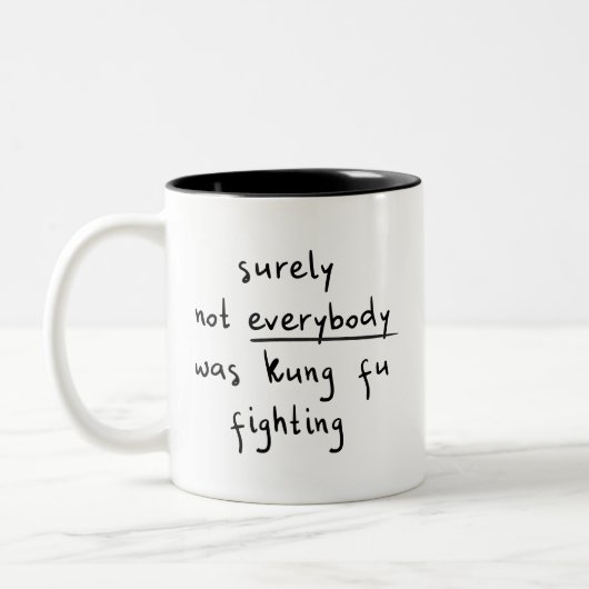 Nicht Kung Fu kämpft lustig Zweifarbige Tasse (Links)