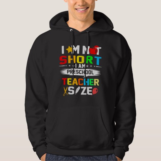 nicht kurz im Vorschullehrerumfang Hoodie (Vorderseite)