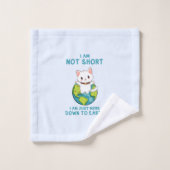 Nicht Kurz, nur auf die Erde - Cat Spaß Badhandtuch Set (Waschlappen)