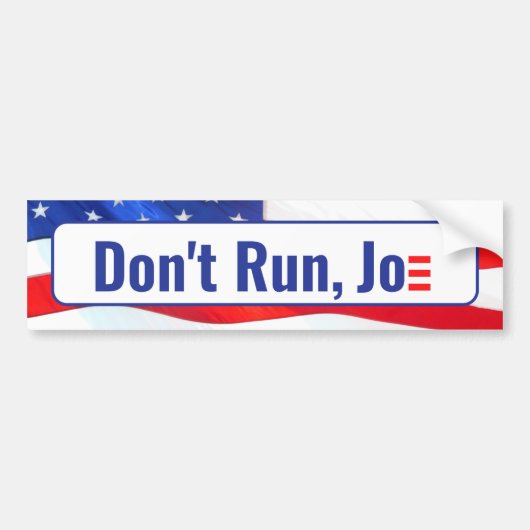 Nicht laufen, Joe Zitat auf Flag Autoaufkleber (Vorne)