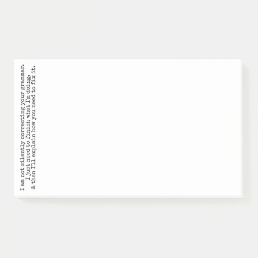 Nicht leise Korrektur Ihres Grammar (noch) Post-it Klebezettel (Vorderseite)