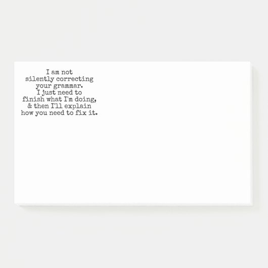 Nicht leise Korrektur Ihres Grammar (noch) Post-it Klebezettel (Vorderseite)