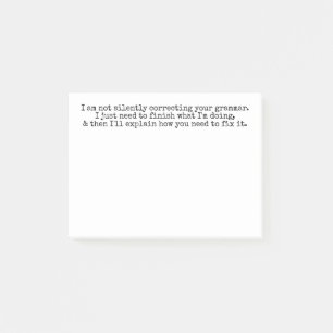 Nicht leise Korrektur Ihres Grammar (noch) Post-it Klebezettel