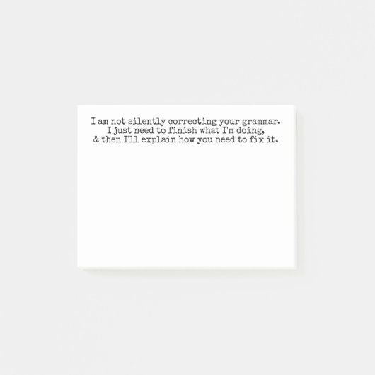Nicht leise Korrektur Ihres Grammar (noch) Post-it Klebezettel (Vorderseite)