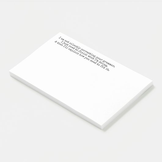 Nicht leise korrigieren Sie Ihr Grammatik (noch) Post-it Klebezettel (angewinkelt)