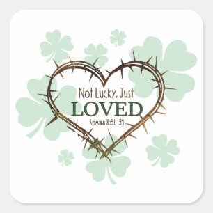 NICHT LUCKY NUR LIEBTE Christlichen St. Patrick's  Quadratischer Aufkleber