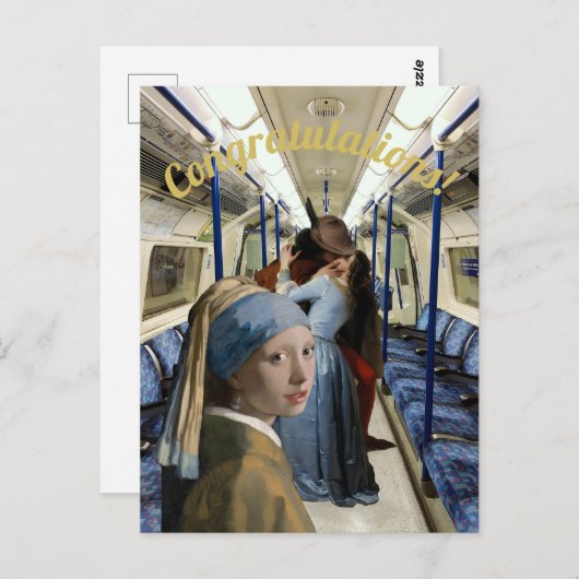 Nicht Mädchen mit Perlenohrring aussehen Herzliche Postkarte (Vorne/Hinten)