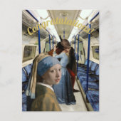 Nicht Mädchen mit Perlenohrring aussehen Herzliche Postkarte (Vorderseite)