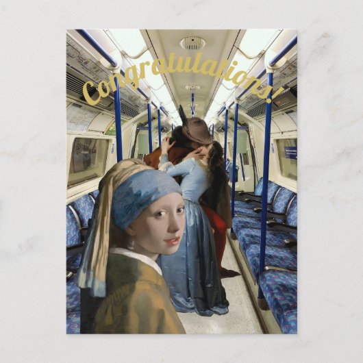 Nicht Mädchen mit Perlenohrring aussehen Herzliche Postkarte (Vorderseite)