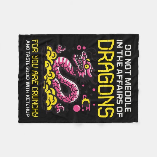 Nicht Meddle Affairs Dragon Funny Spaß Women Gir Fleecedecke (Vorderseite (Horizontal))