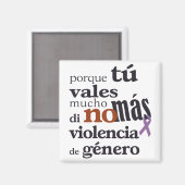 Nicht Mehr Gewalt gegen Frauen Magnet (Vorderseite/Rückseite)