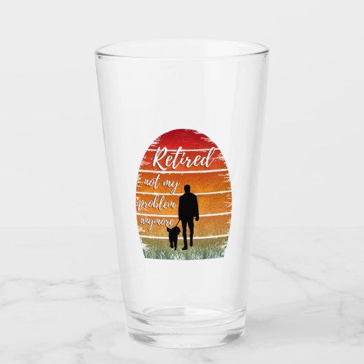nicht mehr mein Problem im Ruhestand Glas (Vorderseite)