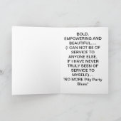NICHT MEHR Mitleid-Party-Blues GRUSS-KARTE Karte (Innenseite)