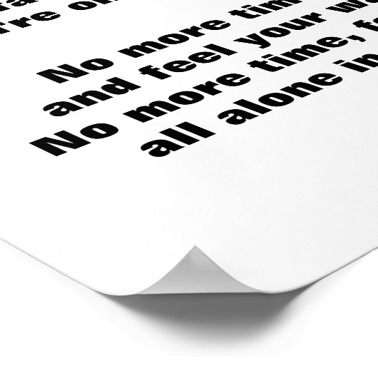 NICHT MEHR ZEIT POSTER (Ecke)