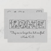 Nicht mehr zwei, sondern ein Fleisch~Scripture~Wed Ankündigungspostkarte (Vorne/Hinten)